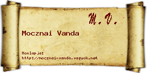 Mocznai Vanda névjegykártya